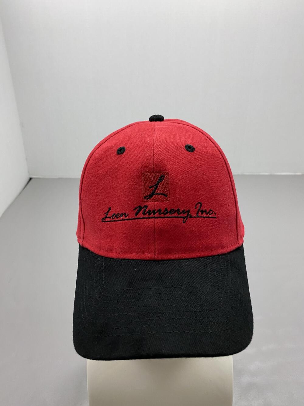 Otto Hat Cap Strap Back One Size Red Twill Baseball Loen Nursery Logo Mens